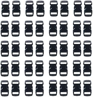 Paracord Planet 3/8-Inch Black Plastic Buckles  Curved Contoured Quick Side Release Buckles for DIY, Crafting, Webbing, Bracelets, Backpacks, Tactical Bags, Gear, and More (40 Pack)