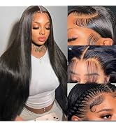 Knosps 13x6 Lace Front Wigs Human Hair 180 Density Straight HD Lace Front Wigs Human Hair Pre Plu...