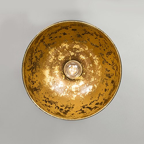 QAZQA Deckenleuchte Magnax – Industrie-Vintage-Design, Schwarz Mit Goldener Innenseite, Ø 28 Cm