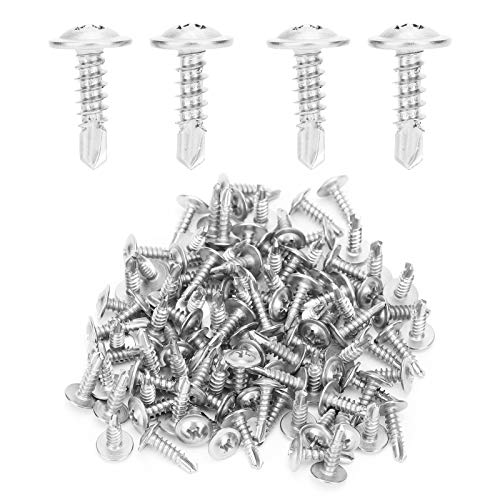 FLEXMAN 500PCS M4.2X16mm Machine Screws, 410 Stainless Steel Phillips Cross Screw, Washers Drill Tail Self Tapping Screw for Tubes, Color Steel Tiles, Iron Plates