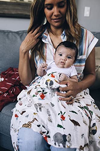 Image of Little Unicorn - SafariSocial Deluxe Swaddle | Single | 100% Rayon Muslin from Bamboo | Super Soft | Newborns and Infants | Large 47 inch x 47 inch | Machine Washable