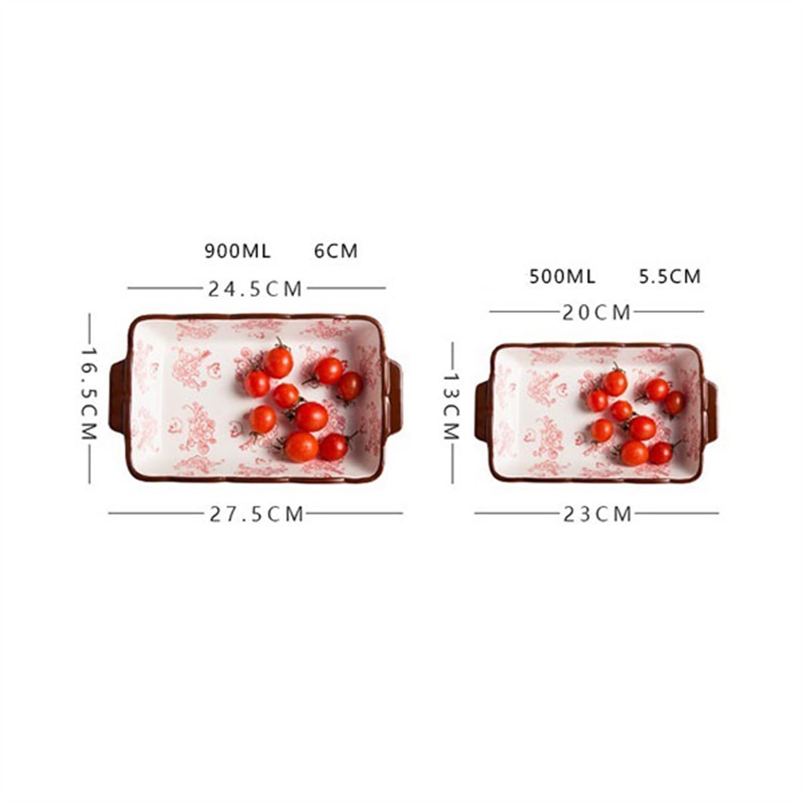 Sartenes para lasaña, Fuente de Horno de cerámica Rectangular 23x13x5,5cm 500ml