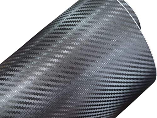 3D Black Carbon Fiber Vinyl Wraps, Car Diy Wrap Vinyl Roll Film Self-Adhesive Twill Weave Sheet Sticker With Air Release Technology (1Ft X 5Ft) #TOP12