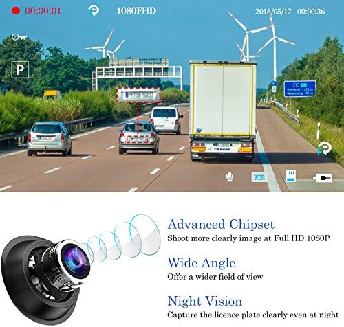 2022 New VersionCHORTAU Mirror Dash Cam 4.8 Inches Touch Screen Full HD 1080P, Wide Angle Front Camera and Waterproof Rear Camera, Car camera with Emergency Recording, Reverse Monitor System