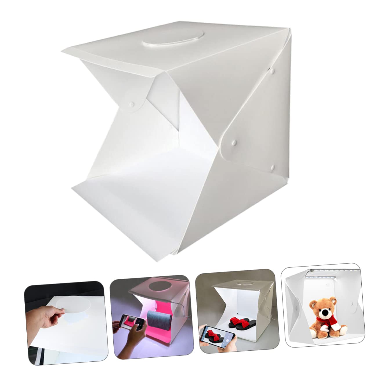 Uonlytech Portátil Plegable de 40cm para Fotografía de Productos Luz LED White y Diseño de Plástico para Estudio Fotográfico