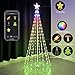 6ft DIY Outdoor Christmas Trees for Yard with 47 Prelit Lights 265 LED Christmas Tree Lights Color Changing Sync Musical APP & Remote Control Christmas Tree Light Show for Multicolor Decorations