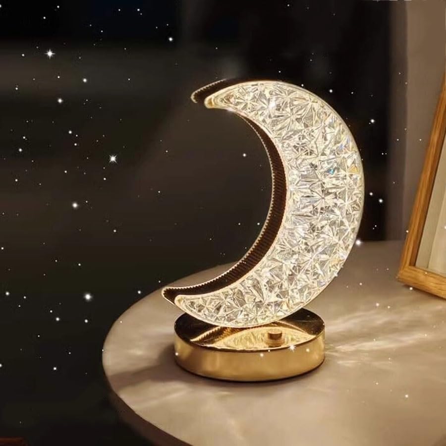 Lampka biurkowa Lampa biurkowa Crystal Moon, sypialnia główna, oświetlenie nastrojowe, prosta dekoracja Lampka nocna
