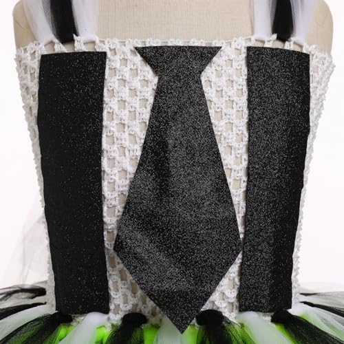 Disfraz infantil de niña Halloween tutu con volantes verde miniatura 4