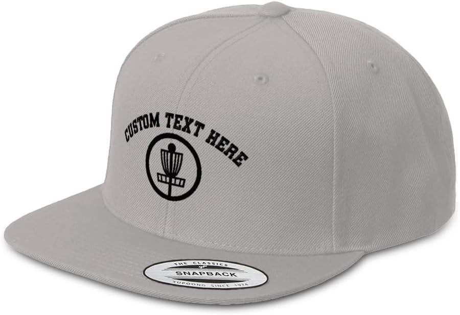 Speedy Pros Snapback Hat for Men Flat Brim Hats Disc Golf Sign Black Embroidery Embroidered Flat Bill Hat Acrylic