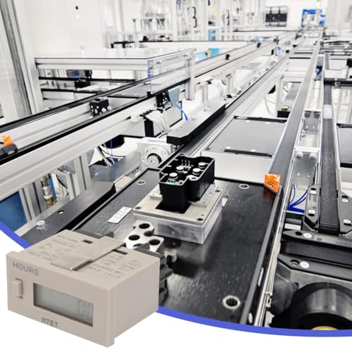 Image of Electronic Counter Digital, Pulse Meter Life Totalizer Digital Meter Length Counter Wheel Roll LCD Display Frequency Time Relay with 6 Digit LCD Display AC 110-220V H7Et BVM(0.0 Hours)
