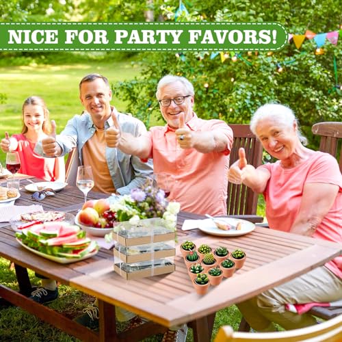 Shihanee 36 Pcs Bulk Decorative Succulent Cactus Tealight Candle Set Handmade Mini Terracotta Clay Holders for Cielito Lindo Baby Shower Wedding Dia De Los Muertos Mexican Party Decorations(Red) - Image 7