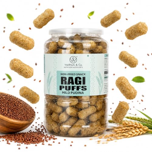 Image of WellNuts & Co. Healthy Snack Combo Pack of 4 |Buckwheat Flakes Mix - 200g, Mexican Bites - 200g, Ragi Puffs Mild Pudina - 200g, Roasted Edamame Beans - 200g| Roasted & Ready to Eat Snacks | High Protein & High Fiber Combo | Snacks for Healthy Everyday