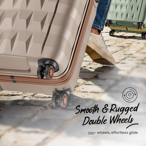 Image of Aristocrat Comet 8 Wheel Cabin (Small Size) Hard Case Trolley Bag | Combination Lock | Tough and Durable Polycarbonate Luggage | 3 Year International Warranty | 56 CM Suitcase for Travel | Champagne