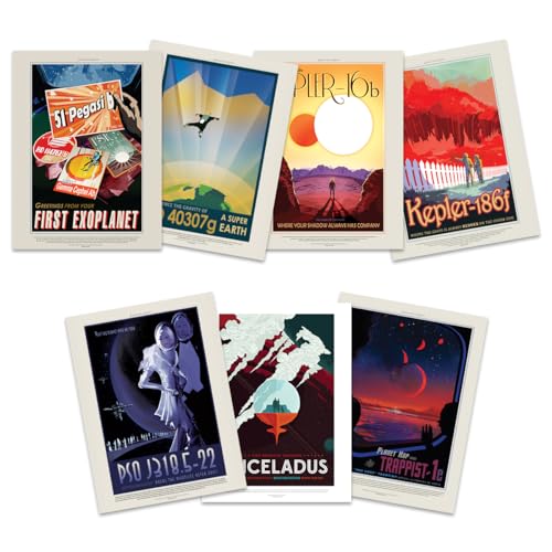 Doppelganger33 LTD NASA Poster Space Exoplanet Travel Advert Pack x 7 Posters Unframed Art Prints