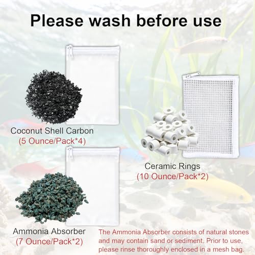 Image of 44-Piece Aquarium Maintenance Media Kits Replacement for Fluval 306 /307 Performance Canister Filter - Includes Carbon, Ammonia-Absorbing Pad, Sponges(2 Sets)