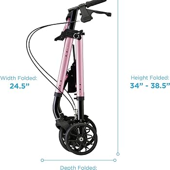 ロロー STAR 8 DX Heavy Duty Rollator, 450 lb. Weight Capacity, Blue