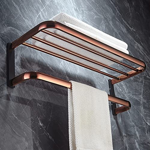 Porte-serviettes mural rose complet pour salle de bain