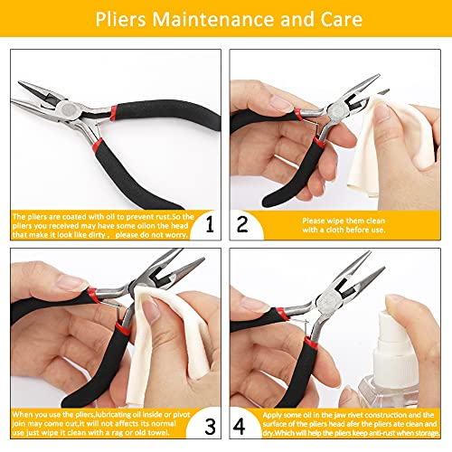 4Pcs Jewelry Pliers Set - (Needle Nose Pliers,Round Nose Pliers,Wire Cutters Pliers,Jump Ring Opener) - Mini Pliers For Jewelry Making, Earring Pliers,Jewelry Tools Kit,Diy Craft Pliers #TOP1