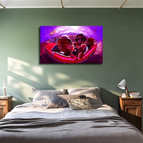 Fear And Loathing In Las Vegas Comedy Classic Funny Movie Poster Canvas Painting Creativity Posters And Print Wall Art Picture For Modern Living Room Home Decoration (16X24Inch-Framed) #TOP1