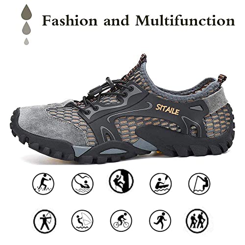 Image of SITAILE Hiking Water Shoes for Men Women Quick Dry Barefoot Aqua Swim River Shoes for Pool Beach Fishing Water Hiking Sandals