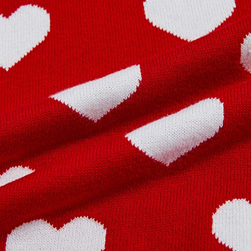 Baby Girl Valentine's Day Outfit Toddler Kids Love Long Sleeve Knit Sweater Crewneck Pullover Sweatshirt Tops Dress (Red2, 18-24 Months) #TOP3