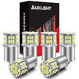 AUXLIGHT 1156 LED Bulbs 54-SMD 300% Super Bright BA15S 7506 1141 1003 LED Light Replacement for Car Truck Backup Reverse Turn Signal Lights & RV Camper Trailer Interior Lights, Xenon White(Pack of 6)