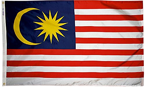 Malaysia - 4' x 6' Nylon World Flag