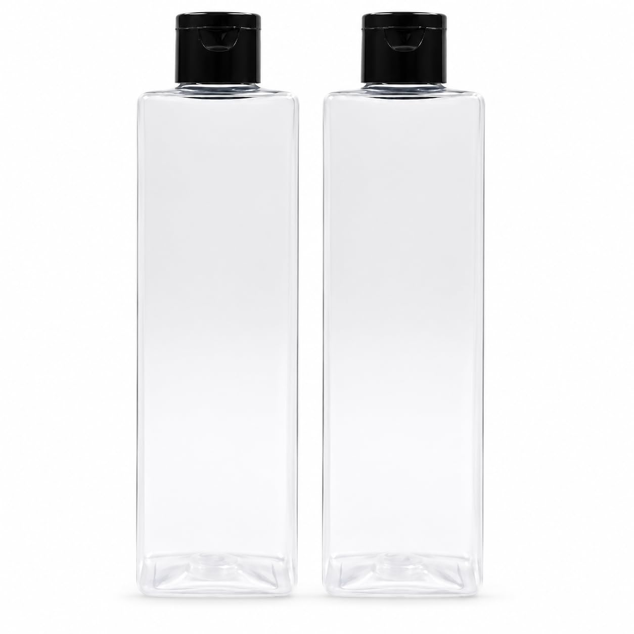 Mclear Clear Pet Empty 200ml Bottle with Black Flip Top Cap Reusable Container Multipurpose For Hair Shampoo, Oils, Lotion,Conditioner, Sanitizer | Refillable (Square, 2)-image-31