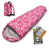 meteor Saco Dormir Tipo Momia con Capucha - para Niños en Viaje Camping Funda vivac Festival Hotel Portátil con Mochila YMER ((130 + 25) x 60/40 cm, Unicorn)