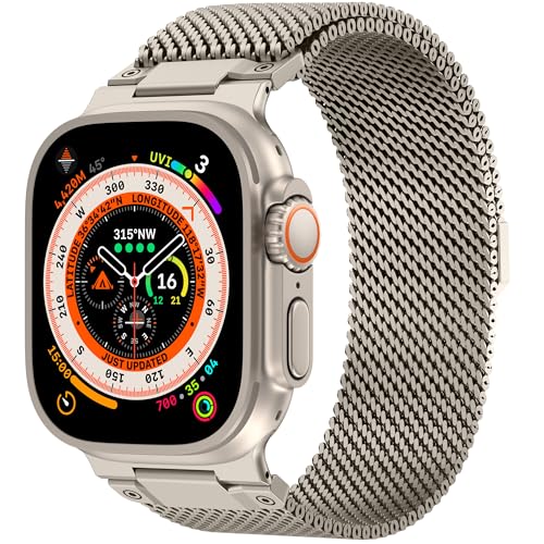 Milanese Loop Compatible for Apple Watch Ultra 3 2 1 Band 49mm 46mm 45mm 44mm 42mm Men Stainless Steel Rugged Mesh Band with Strong Magnetic Clasp Adjustable Metal Strap for iWatch Series 11/10/9/8/7/6/5/4/SE/Ultra
