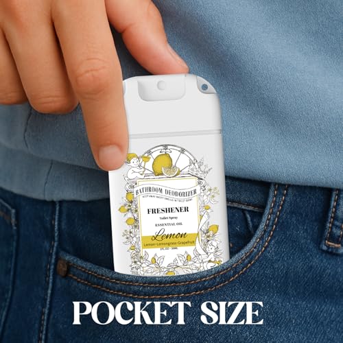 Image of Travel Size Toilet Spray, Air Freshener Spray for Bathroom Deodorizer, Travel Essentials Variety with Removable Hook - Lemon Lavender Eucalyptus Scent