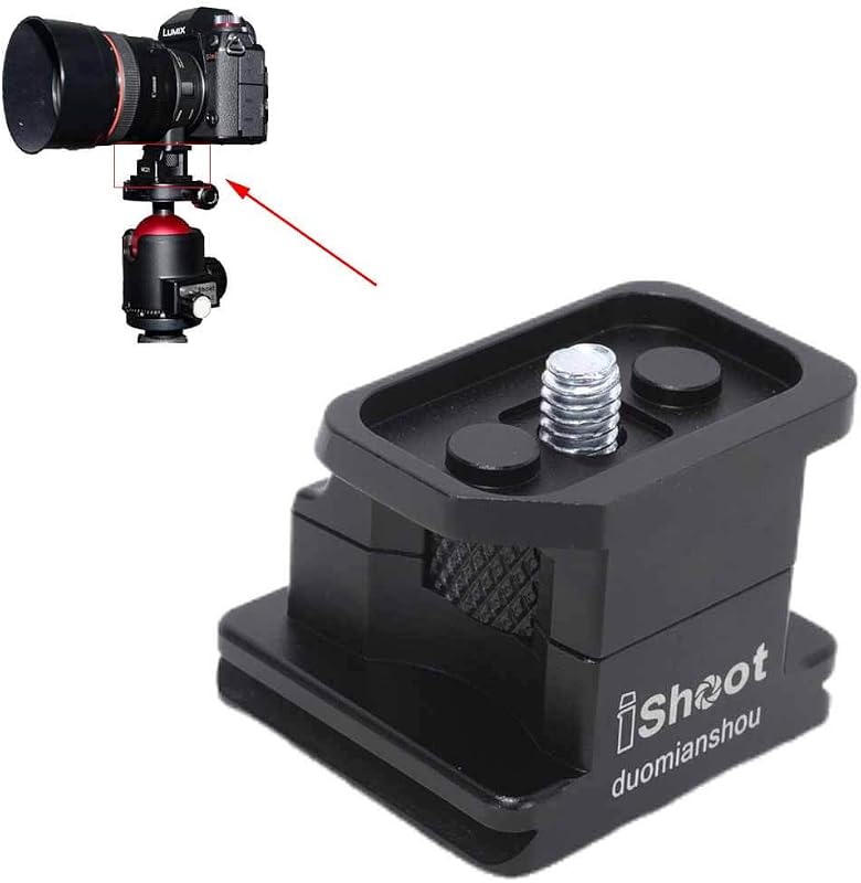 iShoot Metal Lens Collar Replacement Foot Tripod Mount Ring Base Compatible with Sigma MC-21 EF-L Mount Converter Lens Adapter, Lens Support Bracket Holder Built-in Arca-Swiss Fit Quick Release Plate