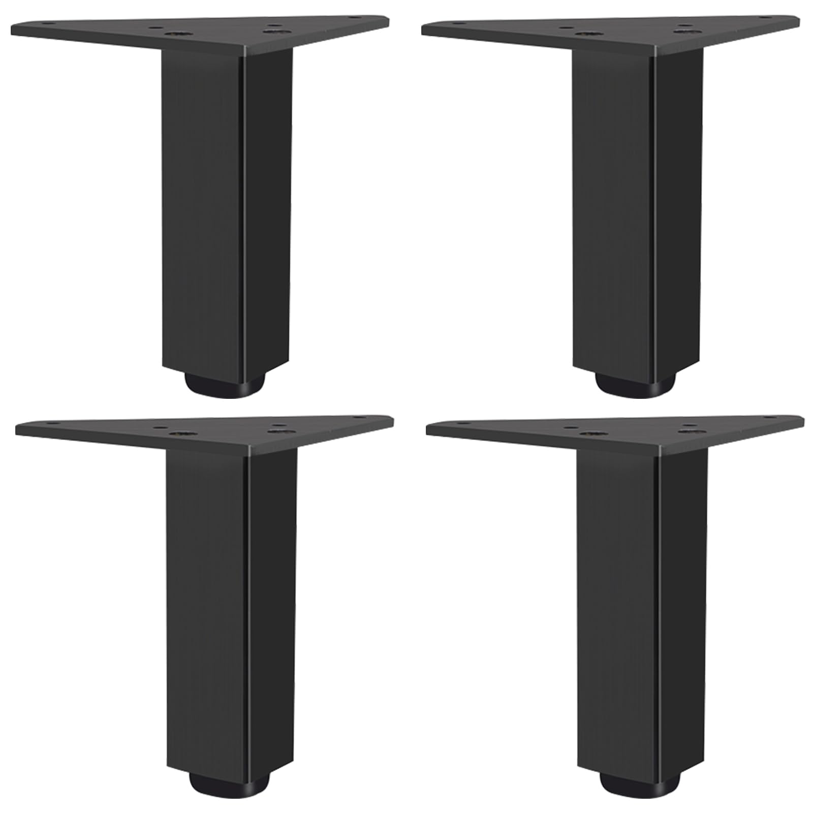 Adjustable Furniture Legs, 4 PCS Metal Furniture Legs Black Table Leg Dining Table Leg Aluminum Alloy | Anodized Surface Sofa Feet Optional Height: 6-60cm for Kitchen Cabinet Feet Chair Foot-10cm/4" — image 1