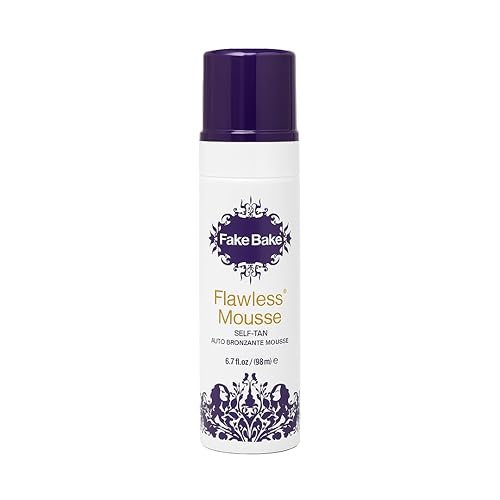 Fake Bake Mousse autobronceador impecable, sin rayas, brillo natural de larga duración para todos los tonos de piel, mujeres y hombres, bronceador