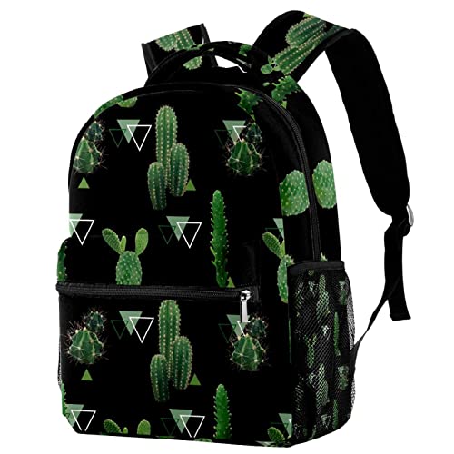 Sac à dos de voyage imprimé cactus géométrique et porte-bouteille ultra pratique