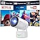 Polocsh Beamer, Mini Beamer mit Akku, WiFi und Bluetooth 1080P Outdoor Beamer 4K Support, Electric Fokus & Auto Trapezkorrektur und 270° Drehung, Android 11.0 Heimkino Smart Beamer mit HDMI
