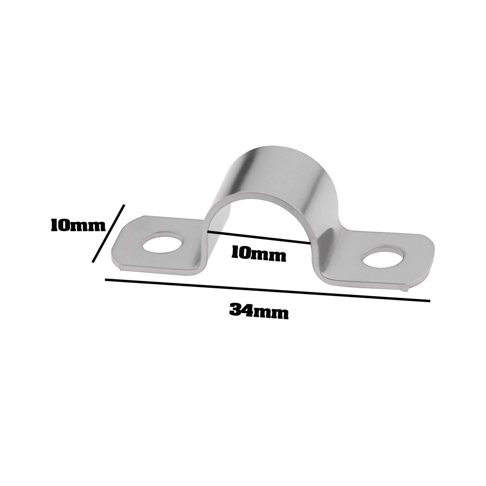 OTOTEC 10pcs Stainless Steel Double Hole Fixed Wire Conduit Clamp with Inner Diameter M10 and Hole Diameter 4mm is Used to Fix Cable and Hose Steel Pipes - Image 4