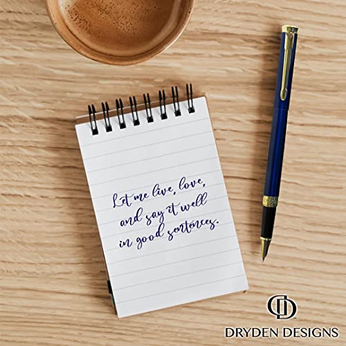 Dryden Designs Fine Nib Fountain Pen - Includes 24 Ink Cartridges - 12 Black And 12 Blue - Blue - Smooth Elegant Writing With Fine Nib And Ink Converters #TOP3