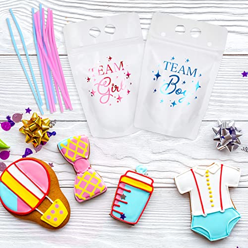 24 pitillos y bolsitas para fiesta revelación género miniatura 3