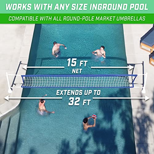GoSports Deck-Mounted Splash Net ELITE Inground Pool Volleyball Game - Permanent Deck Mounted for Inground Pools - Image 5