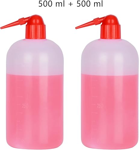 Miniatura 10 de stonylab Botella de lavado químico, paquete de 2 botellas de lavado cilíndrico de plástico cilíndrico sellado en laboratorio, botella de lavado de
