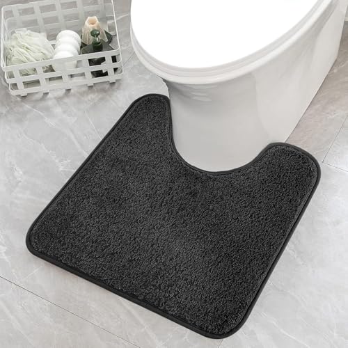 WC vorleger mit Ausschnitt Badezimmerteppich U-Waschbarer Teppich für Toilette und Badezimmer (50 x 40 cm)