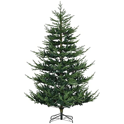 HOMCOM 7.5 Foot Artificial Christmas Tree, Nordic Pine Hinged Xmas Tree with 1218 Realistic...