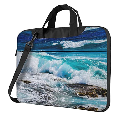 Bolso maletín para laptop unisex con diseño water waves miniatura 1