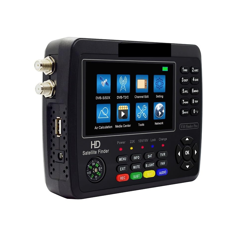 Satfinder V10 Finder Pro Medidor de TV por satélite 4.3'' DVB-S/S2/S2X/T/T2/C/H.265+AHD(8MP) PK ST-5150 ST-6980 V8 Finder Pro 2
