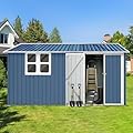 Ball & Cast 10x12 FT Outdoor Storage Shed,Metal Aluminum Waterproof Tool Sheds with Window,Heavy-Duty Sheds Unit w/Door and Vents,for Storing Bicycles,Lawnmowers,Barbeques,Blue