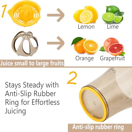 Exprimidor de mano de limón con depósito de 590 ml para exprimir frutas sin esfuerzo 5