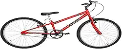 Bicicleta de Passeio Ultra Bikes Esporte Rebaixada Aro 26 Reforçada Freio V-Brake Sem Marcha Vermelho Ferrari