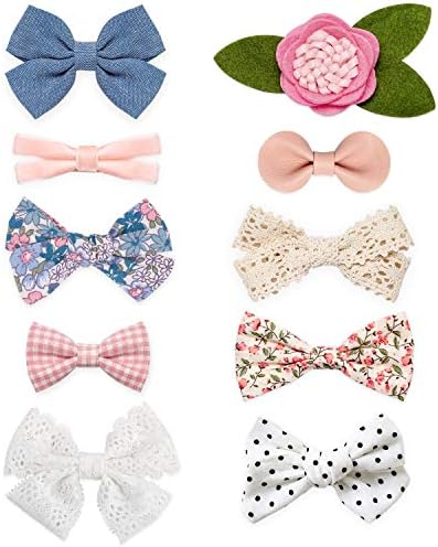 Baby Girl Hair Clips Bows Barrettes Fully Lined Alligator Clip Hair Accessories for Little Girls Toddler Kids Children