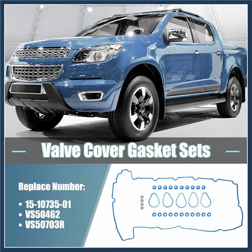 Image of Valve Cover Gasket Seal Set Kit with Grommets VS50462 for Chevrolet Colorado for GMC Canyon for Hummer H3 for Isuzu 15-10735-01 VS50703R Stylish Design